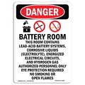 Signmission Safety Sign, OSHA Danger, 18" Height, Battery Room This, Portrait OS-DS-D-1218-V-1842